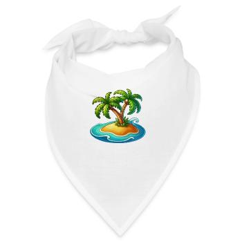 Palmen Insel - Bandana - Weiß - Vorne