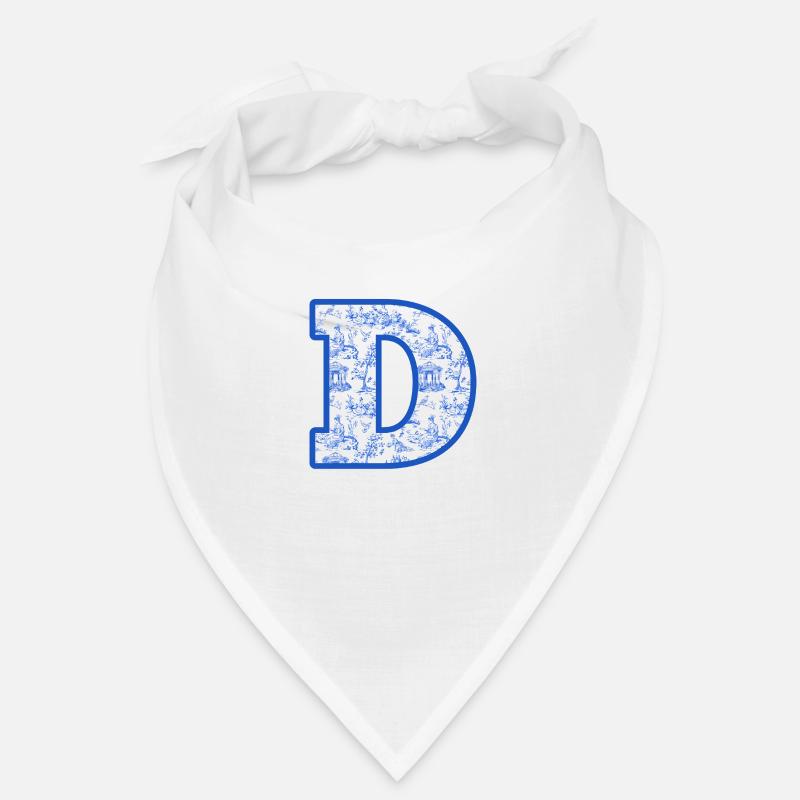 Buchstabe D blaue Chinoiserie Bandana