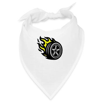 Reifen Flamme - Bandana - Weiß - Vorne