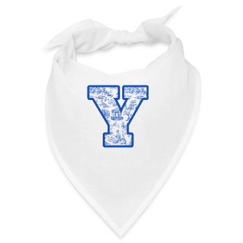 Buchstabe y blaue Chinoiserie - Bandana - Weiß - Vorne
