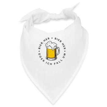 Bienen hier - Oder ich fall um! - Bandana - Weiß - Vorne
