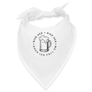 Bienen hier - Oder ich fall um! - Bandana - Weiß - Vorne