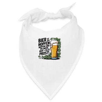 Bier = Salat - Bandana - Weiß - Vorne