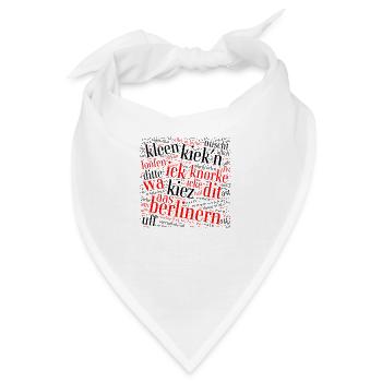 Berliner Schnauze – Wortwolke mit Dialekt - Bandana - Weiß - Vorne