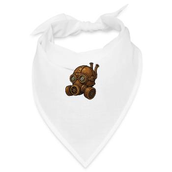 gasmaske steampunk - Bandana - Weiß - Vorne