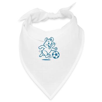 Fussballspielender Tore-Hamster - Bandana - Weiß - Vorne