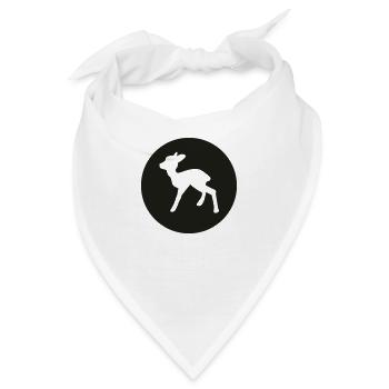 Reh (negativ) - Bandana - Weiß - Vorne