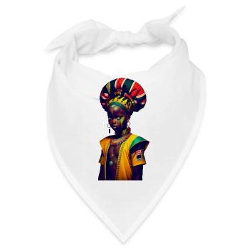Afrikanisches Gesicht - Bandana - Weiß - Vorne