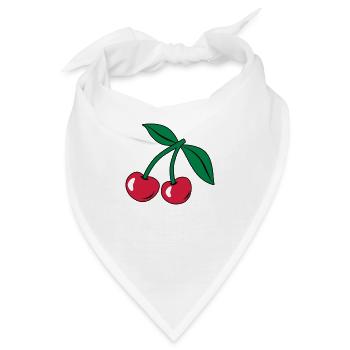 Kirsche - Bandana - Weiß - Vorne
