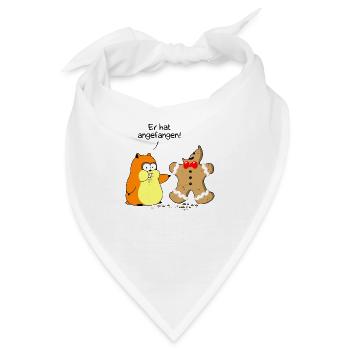 Hamster vs. Lebkuchenmann - Bandana - Weiß - Vorne