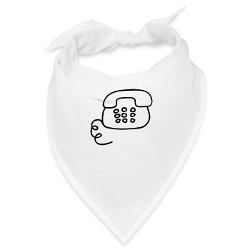 Telefon retro - Line - Bandana - Weiß - Vorne