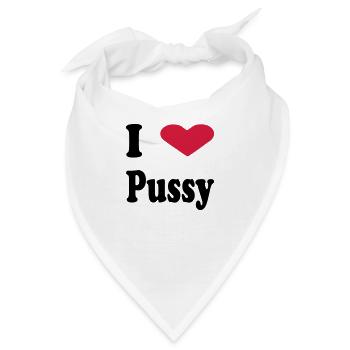i heart pussy - Bandana - Weiß - Vorne
