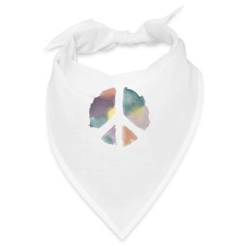 Water Color Peace Aquarell - Bandana - Weiß - Vorne