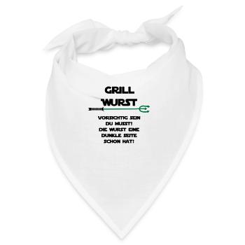 Grill Wurst dunkle Seite - Bandana - Weiß - Vorne