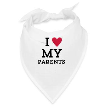 I love my Parents Herz - Bandana - Weiß - Vorne