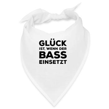 Glück ist, wenn der Bass einsetzt. Musik Rocker - Bandana - Weiß - Vorne