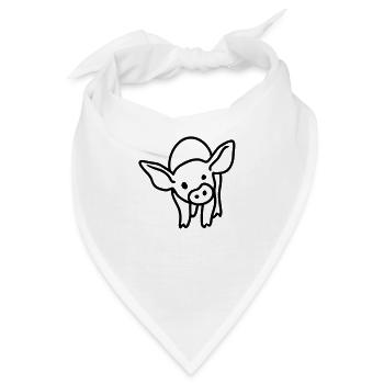 Ferkel - line - Bandana - Weiß - Vorne