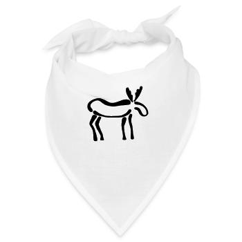 Elch - Bandana - Weiß - Vorne