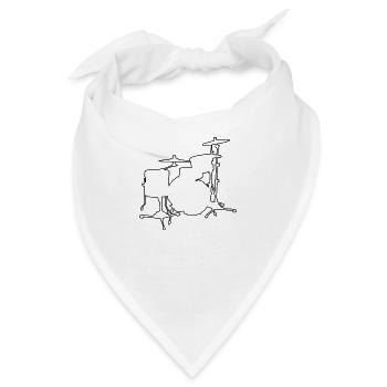 Drums Silhouette - Bandana - Weiß - Vorne