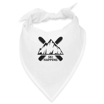 Ski Happens - Bandana - Weiß - Vorne