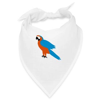 Papagei - Bandana - Weiß - Vorne