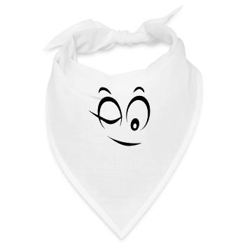 Smiley Zwinkern oeil2 - Bandana - Weiß - Vorne