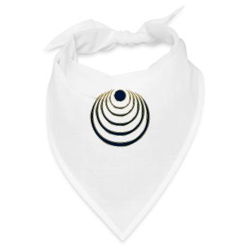 Mond Zauber, digital blau gold, Intuition, - Bandana - Weiß - Vorne