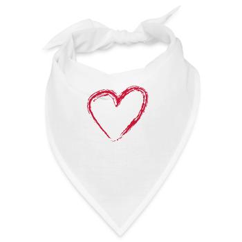 Herz Scratch Groß - Bandana - Weiß - Vorne