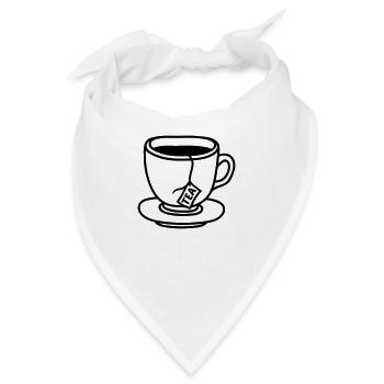 teebeutel glas tasse tee kanne kaffee trinken durs - Bandana - Weiß - Vorne