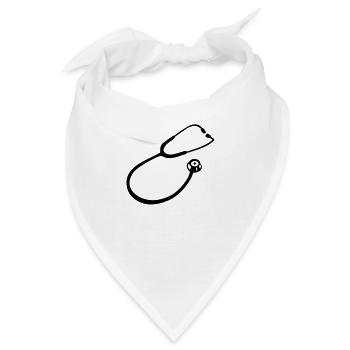 Stethoskop Arzt - Bandana - Weiß - Vorne
