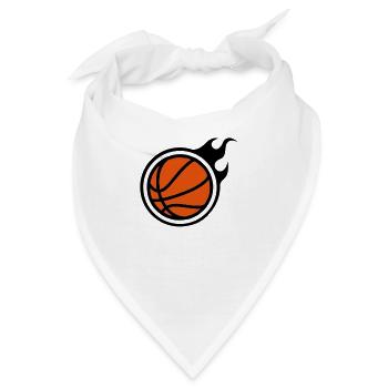 Basketball mit Flammen - Bandana - Weiß - Vorne