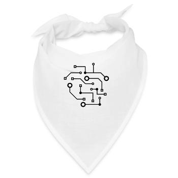 logo cool schaltkreis draht daten microchip kreisl - Bandana - Weiß - Vorne
