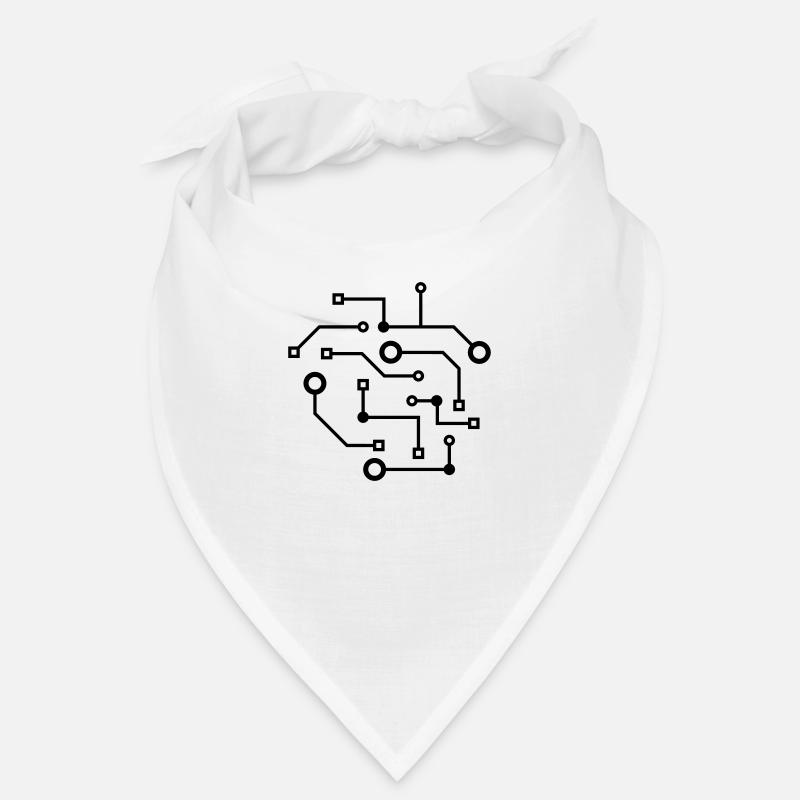 logo cool circuit wire data microchip circular Bandana