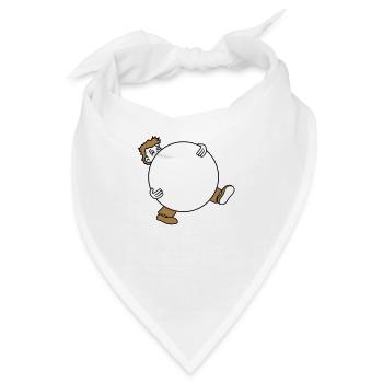 kugel ball tragen schleppen gross schwer mann figu - Bandana - Weiß - Vorne