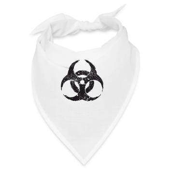 Biohazard - Grunge Texture - Bandana - Weiß - Vorne