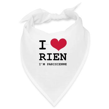 Ich liebe Paris Ich bin Nichts - Bandana - Weiß - Vorne