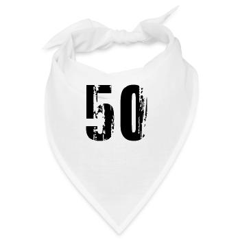 50 - Nummer - Bandana - Weiß - Vorne