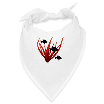 Fisch und KOralle - Bandana - Weiß - Vorne