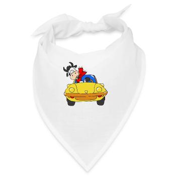 Cow driving car - Bandana - Weiß - Vorne