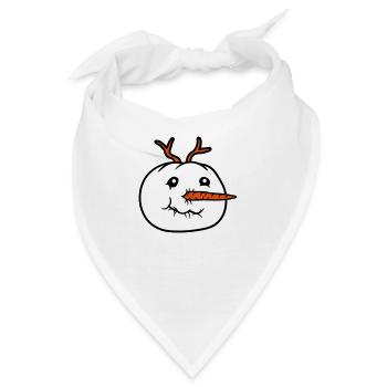schneemann gesicht kopf cool winter weihnachten ka - Bandana - Weiß - Vorne