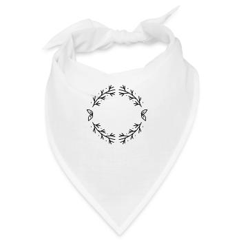 Ast Kranz Äste Zweig Zweige Blätter Lorbeerkranz - Bandana - Weiß - Vorne
