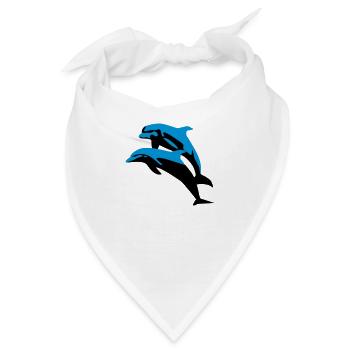 Delfin, Delfine - Dolphin - Bandana - Weiß - Vorne