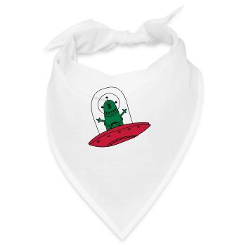 UFO Ausländer Bauer Landwirt tier Kind Baby - Bandana - Weiß - Vorne
