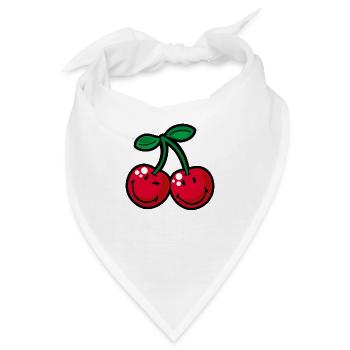 Smiley Cherries - Bandana - Weiß - Vorne