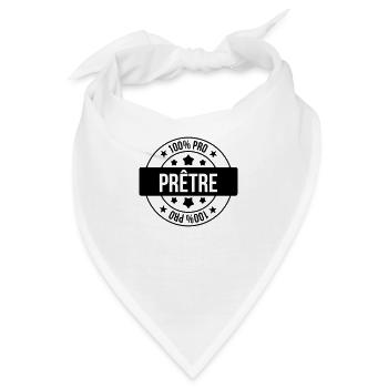 Pfarrer / Priester / Katholisch / Religion - Bandana - Weiß - Vorne