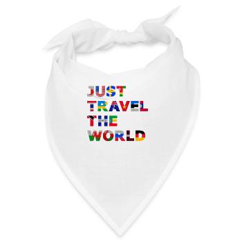 Travel the World (Schriftzug) - Bandana - Weiß - Vorne