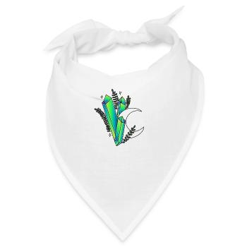 Halbmond mit Kristallen - Bandana - Weiß - Vorne