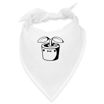 Kleiner suesser Blumentopf - Bandana - Weiß - Vorne