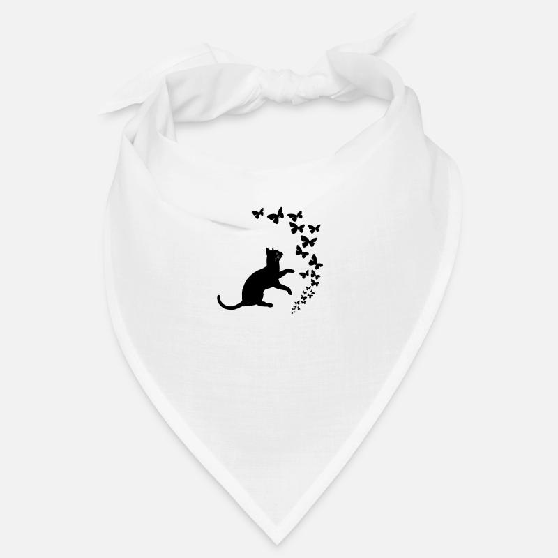 Conception de chat noir et papillons Bandana