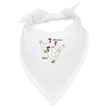 Hühner, Huhn - Bandana - Weiß - Vorne